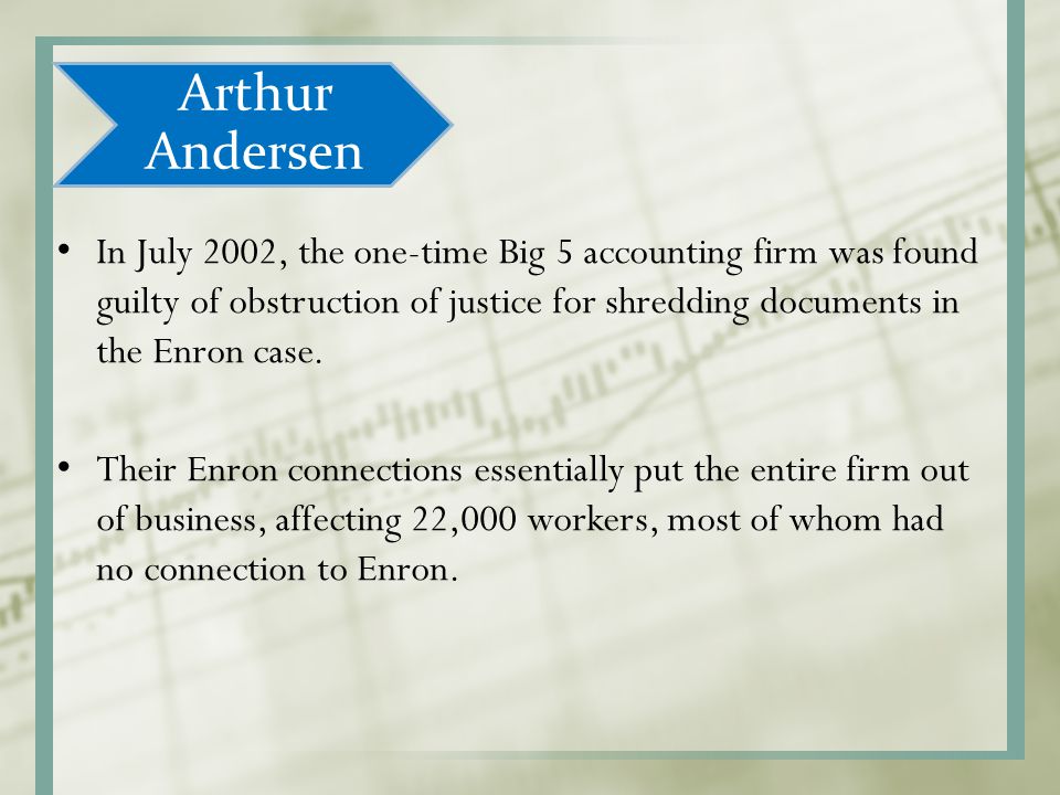 Case 5 arthur andersen questionable accounting